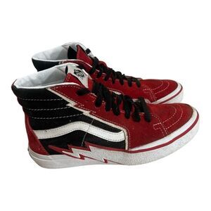 Vans Red and Black High-Top Athletic Shoes